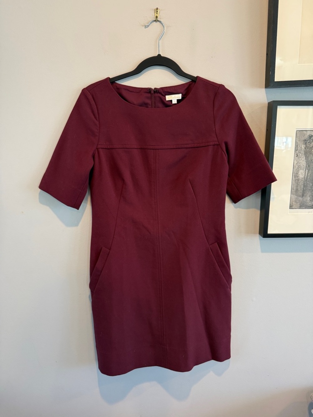 Shoshanna Burgundy Mini Sheath Dress, size 4
